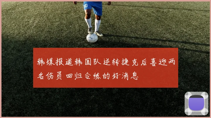 韩媒报道韩国队逆转捷克后喜迎两名伤员回归合练的好消息